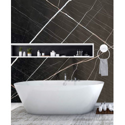 Laurent Black 1.2M x 2400mm Wet Wall Bathroom Wall Panels