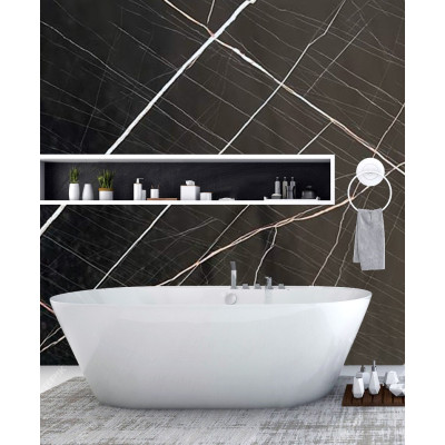 Laurent Black 1.2M x 2400mm Wet Wall Bathroom Wall Panels