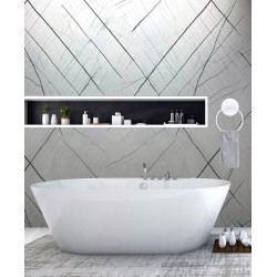 Laurent White 1.2M x 2400mm Wet Wall Bathroom Wall Panels