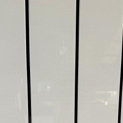 White Gloss 2 Strips Black 8mm Shower wall panels wet wall panels