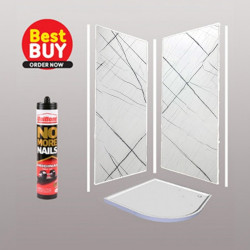 Laurent White Wet Wall Shower wall kit 10MM Thick 1M Wide  save 10% OFF.