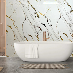 Gold White Marble 1M x 2.4m Wet Wall Bathroom Wall Panel...................