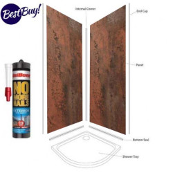 Red Metalic wet wall Shower Wall Panel Kit to cover 2 x 1000 walls 5mm  15% off