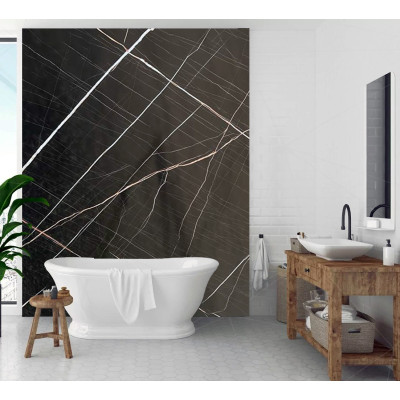 Black Laurent 1M x 2.4m Wet Wall Bathroom Wall Panel...................
