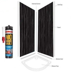 Black String wetwall shower Panel Kit to cover 2 x 1000 walls 10mm 18% off Black String wetwall shower Panel Kit to cover 2 x 1000 walls 10mm 18% off