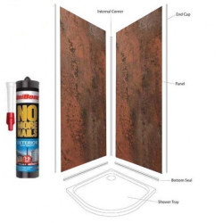 Red Metalic Wet Wall Shower wall kit 10MM Thick 1M Wide